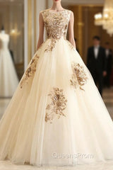 Come In a Wide Variety Of On-Trend Styles, Champagen Ball Gown Tulle Appliques Beading Quinceanera Dress