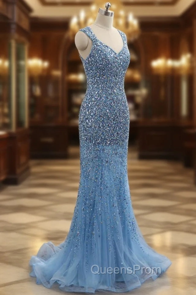 Crystal Beaded Evening Prom Dress Elegant Mermaid Long Evening Dress Main image