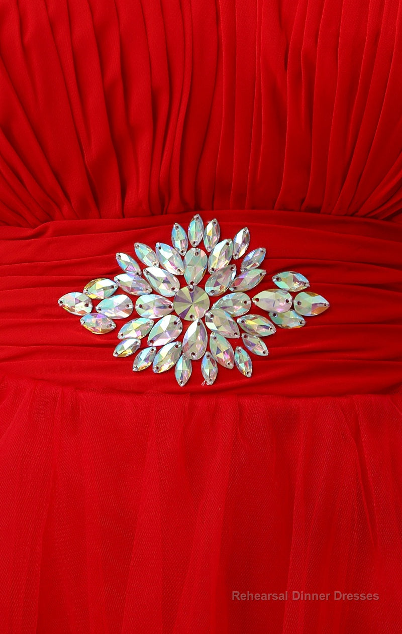 Crystals Red Short Homecoming Dresses