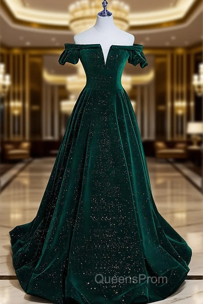 Custom Green Velvet Long Evening Dress for jexlyn canela