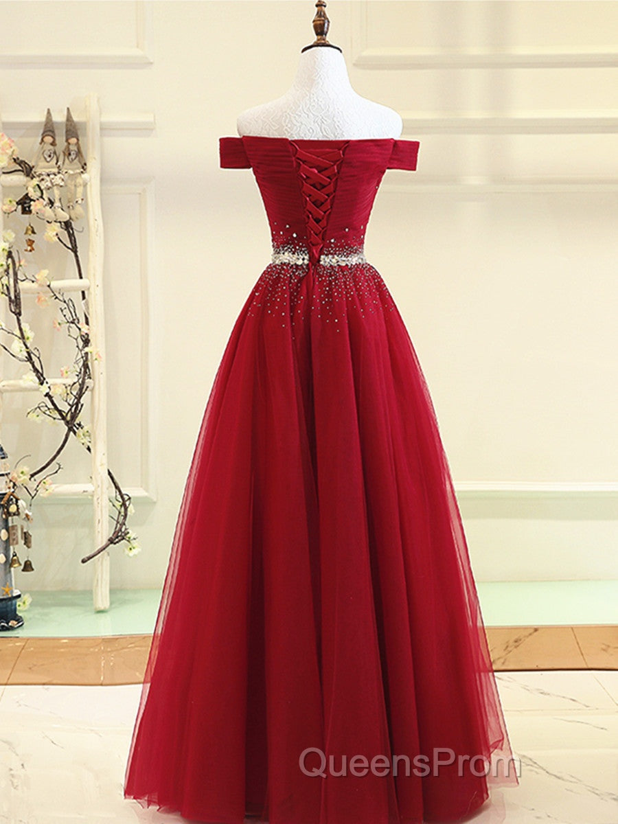 Custom Made Burgundy Off Shoulder Evening Prom Dress, Burgundy Formal Dress, Off Shoulder Evening Dress, Bridesmaid Dress Secondary image