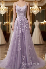 Custom Made Lace Lilac Evening Prom Dress Violet Purple Long Evening Dress