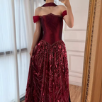 Customized Special Occasion Dress Long Sequins Classy Prom Dress Luxury Dress Sharon Happy Classy Evening Dress