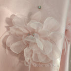 Cute A Line Halter Pink Travel Vacation Dress Short Satin Birthday Dress