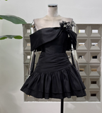 Cute A Line Off The Shoulder White Chiffon Summer Homecoming Dress Hoco Dress Mini 16Th Birthday Outfit Cocktail Dress