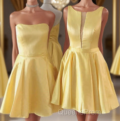 Cute A-line Short Yellow Homecoming Dress,Elegant Graduation Dress