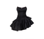 Cute A Line Strapless Black Vacation Dress Short Satin Birthday Dress