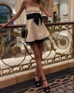 Cute A Line Strapless Satin Champagne Mini Short Formal 8Th Grade Homecoming Dresses Summer Middle School Hoco Dress 18Th Birthday Outfits