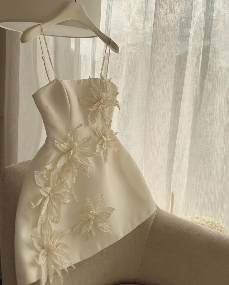 Cute A Line Straps Satin Ivory Homecoming Dress Party Dress Main image