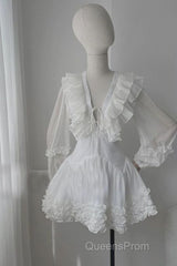 Cute A Line White Homecoming Dress 18Th Birthday Outfits