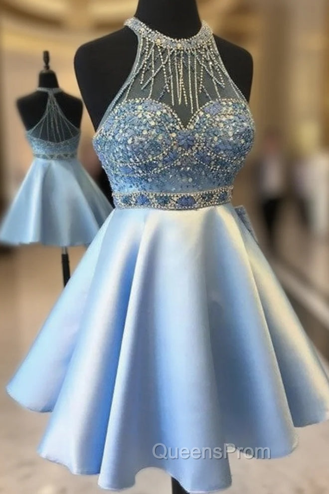Cute Blue Short Evening Prom Dress, Blue Homecoming Dress Main image