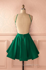 Cute Green Backless Short Evening Prom Dress, Green Homecoming Dress