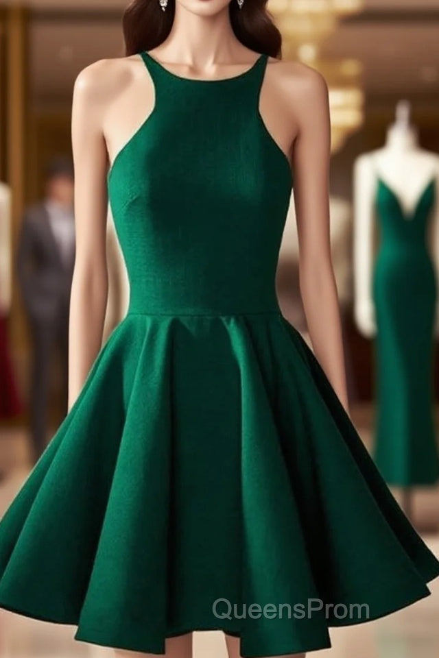 Cute Green Backless Short Evening Prom Dress, Green Homecoming Dress Main image