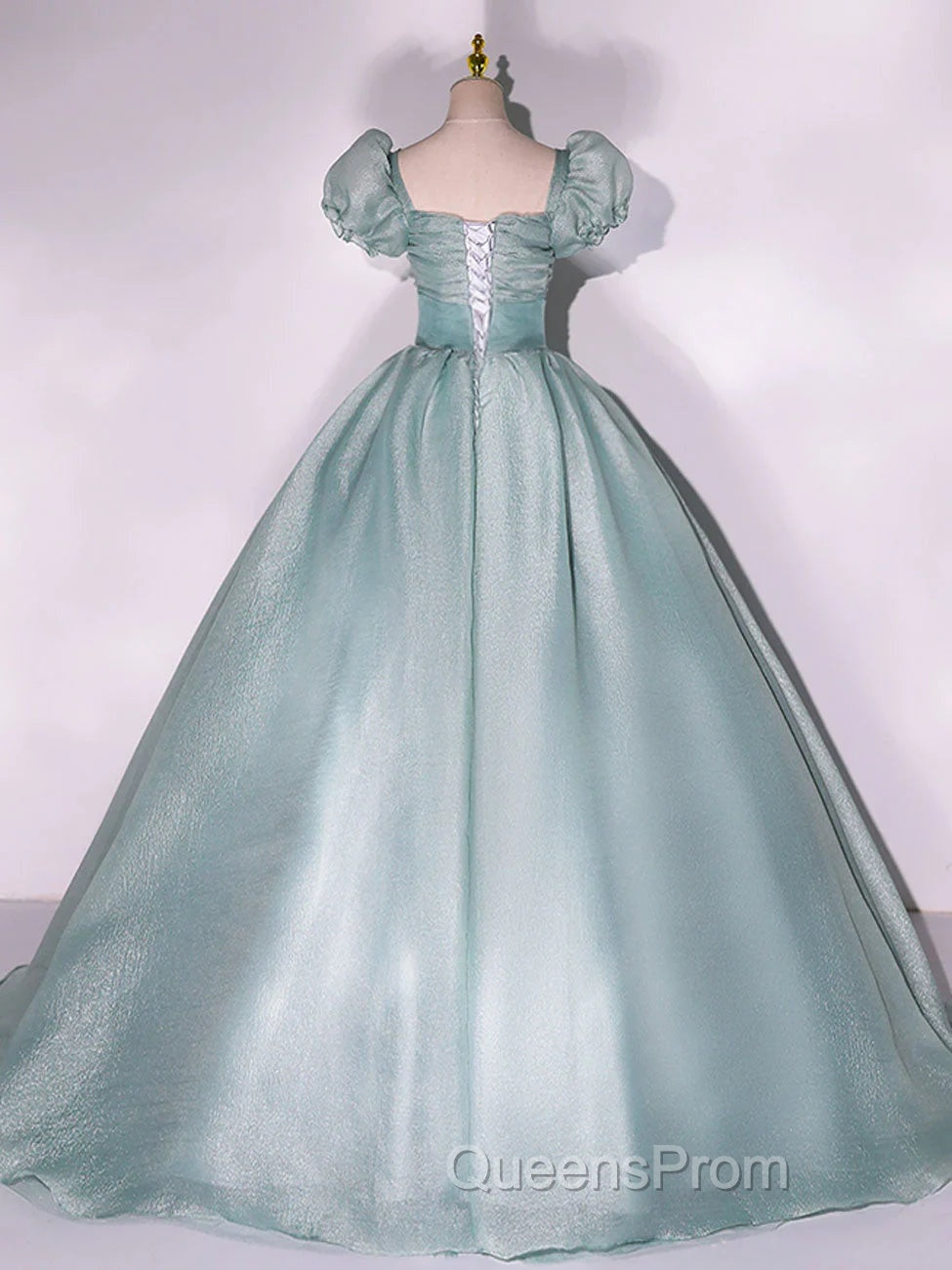 Cute Light Green Tulle Ball Gown Sweet 16 Dress Green Evening Dress Evening Prom Dress shops