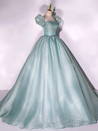 Cute Light Green Tulle Ball Gown Sweet 16 Dress Green Evening Dress Evening Prom Dress shops