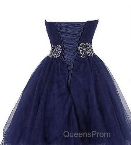 Cute Navy Blue Sweetheart Beaded Homecoming Dress, Short Evening Prom Dress Secondary image