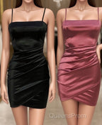 Cute Pleated Red Short Homecoming Dress Bodycon