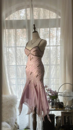 Cute Purple Strap Beaded Chiffon Mermaid Short Classy Prom Dress