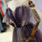 Cute Short Gradient Tulle Straps Homecoming Dress, Short Evening Prom Dresss