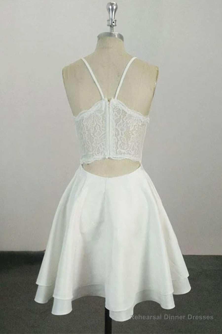 Cute Spaghetti Straps V Neck Knee Length Short Cocktail Dress, Homecoming Dresses Secondary image