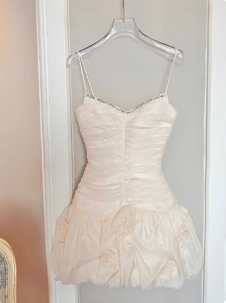 Cute Suspender 3D Flower Tulle Hip Wrap 17Th Birthday Homecoming Dress Secondary image