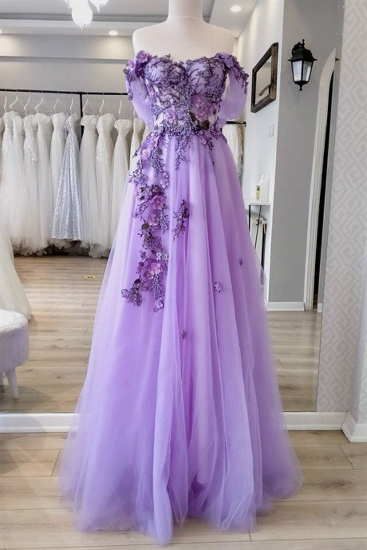 Off The Shoulder Tulle Applique Long Classy Prom Dress Fairy Classy Evening Dress