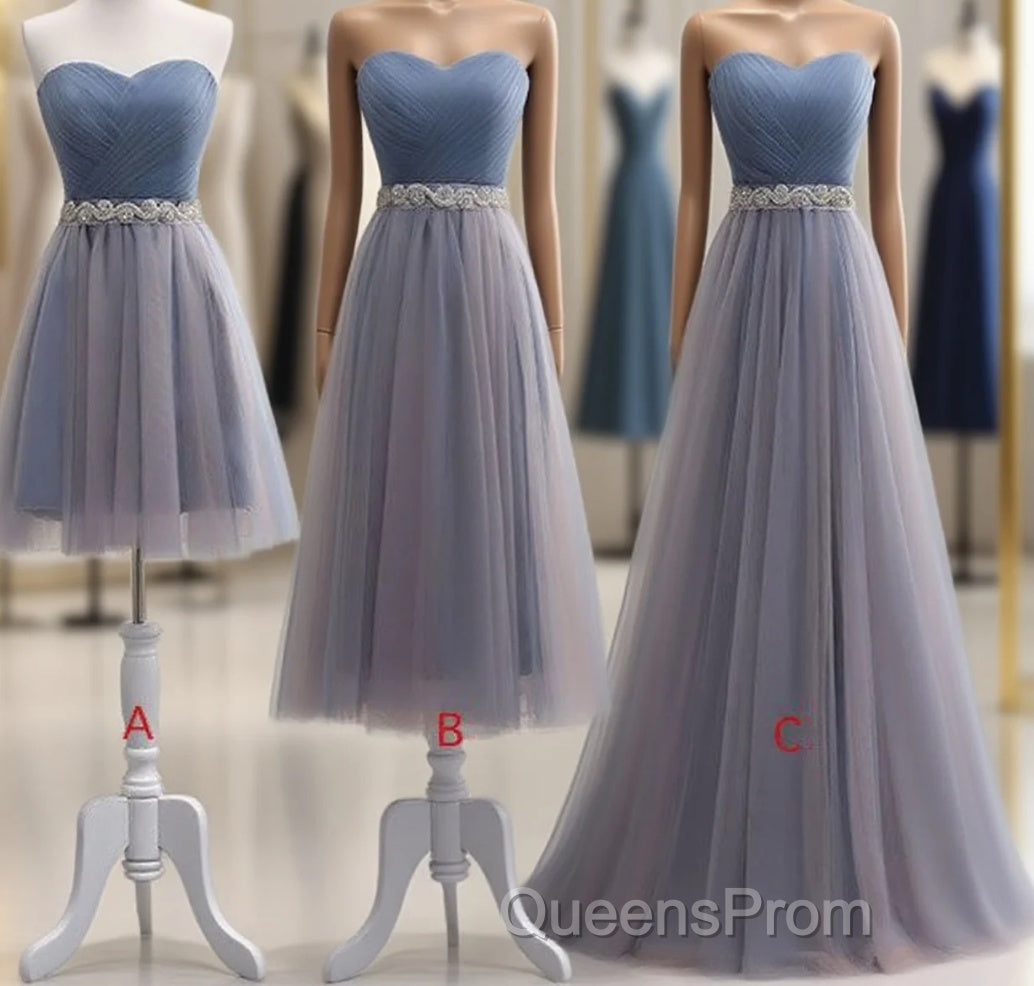 Cute Sweetheart Neck Tulle Evening Prom Dress, Tulle Bridesmaid Dress Main image