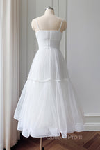 Cute Tulle Scoop Spaghetti Straps Homecoming Dress, Short Evening Prom Dress