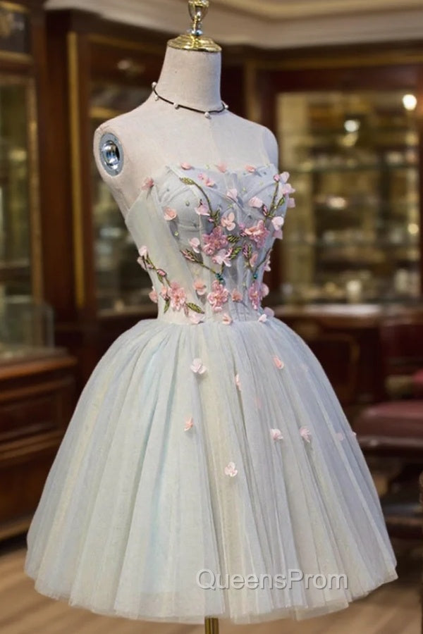 Cute Tulle Short Evening Prom Dress with Lace, A-Line Homecoming Party Dress Secondary image