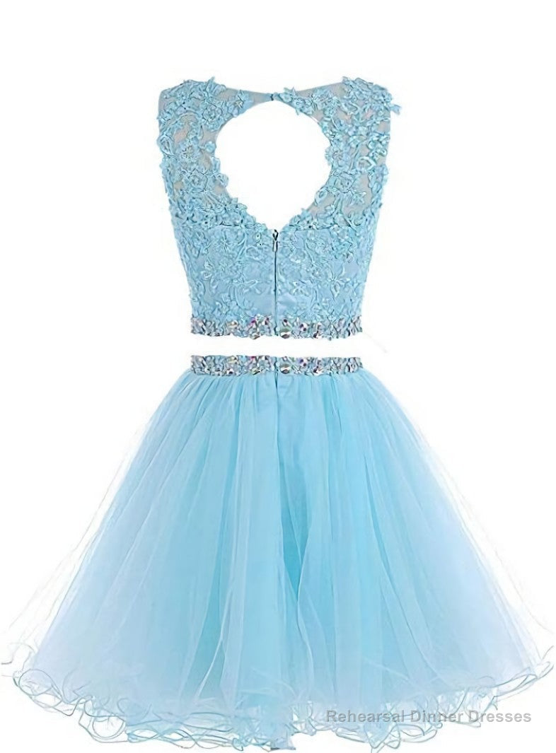 Cute Two Piece Tulle with Beadings Homecoming Dress, Lovely Formal Dress Secondary image