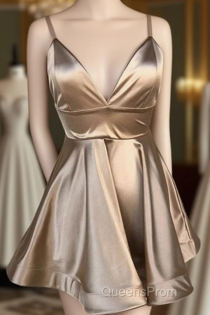 Cute V Neck Short Homecoming Dress