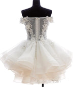 Cute White Organza Layers Short Evening Prom Dress, New Party Dress