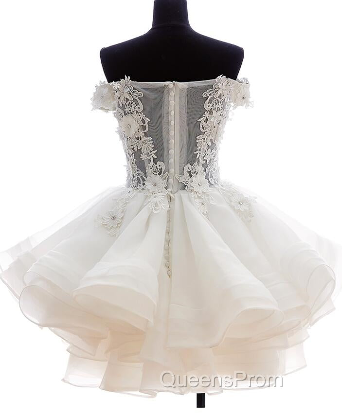 Cute White Organza Layers Short Evening Prom Dress, New Party Dress