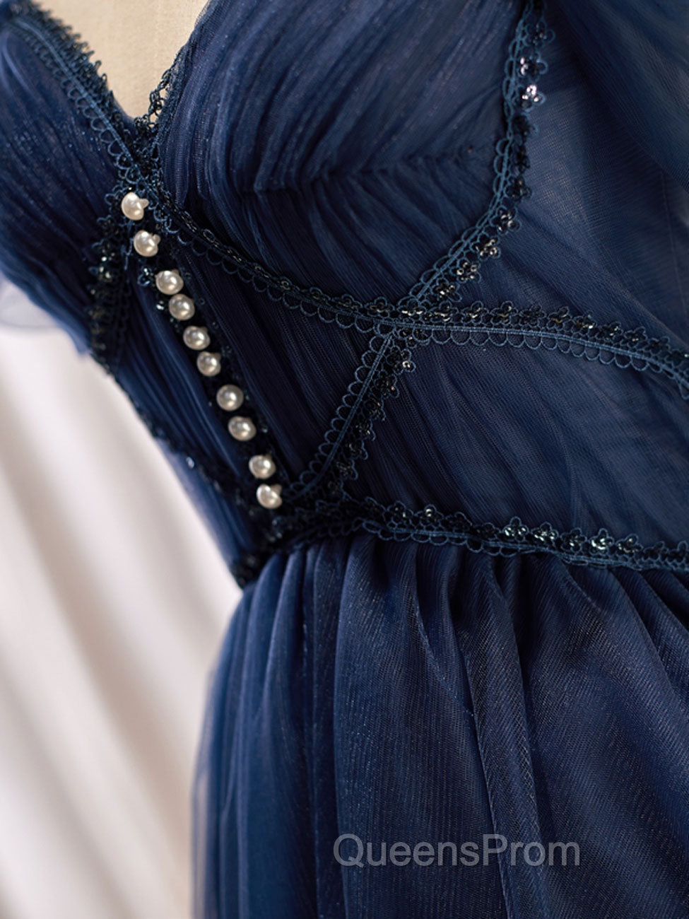 Dark Blue A-Line Short Evening Prom Dress, Dark Blue Homecoming Dress