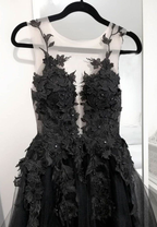 Classic Black Lace Tulle Long Classy Prom Dress Black Classy Evening Dress