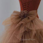 Dark Coffee Long Evening Prom Dress, Dark Coffee Long Evening Graduation Dress