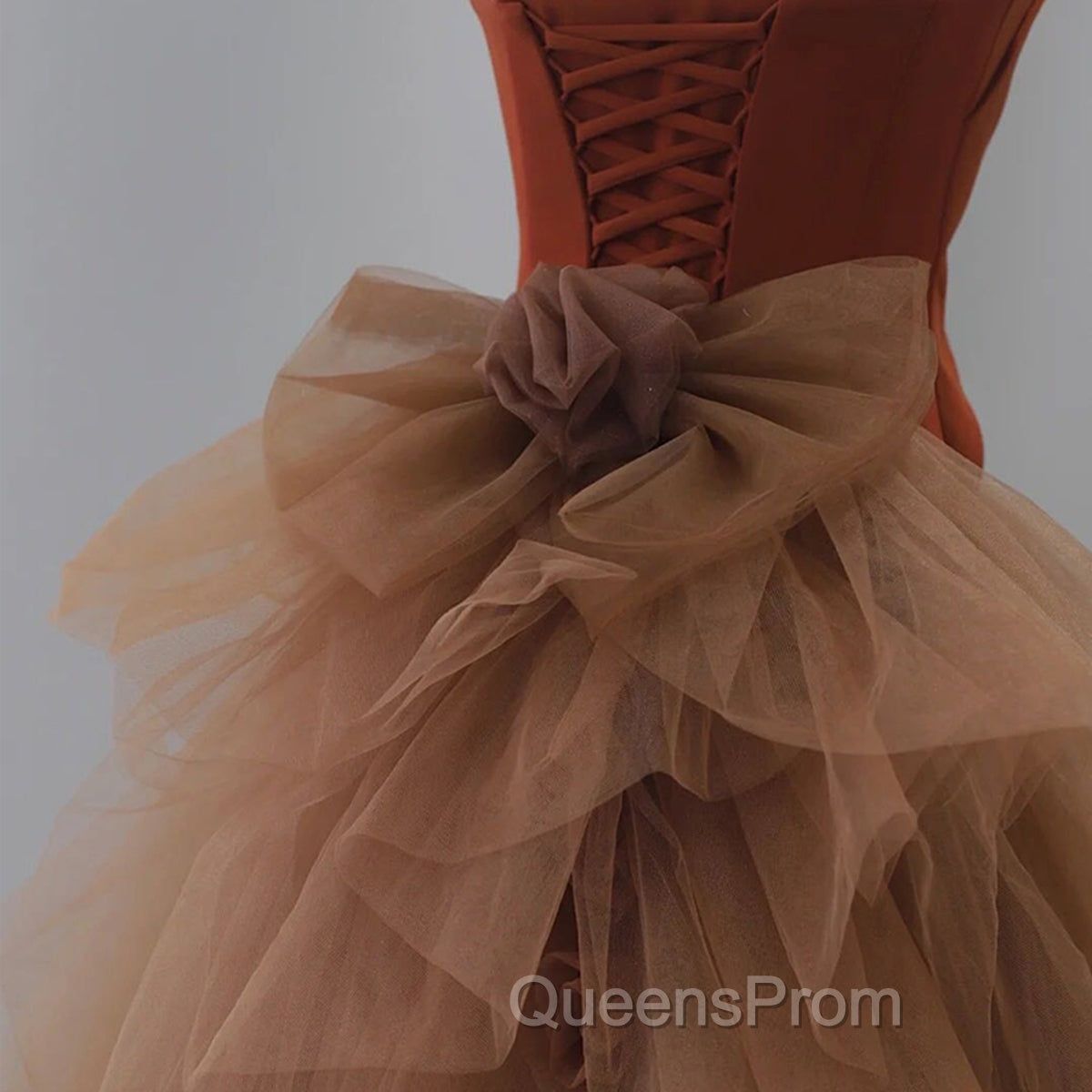 Dark Coffee Long Evening Prom Dress, Dark Coffee Long Evening Graduation Dress
