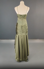 Elegant Spaghetti Strap Mermaid Satin Dark Green Long Classy Prom Dress Gorgeous Classy Evening Dress