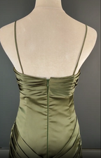 Elegant Spaghetti Strap Mermaid Satin Dark Green Long Classy Prom Dress Gorgeous Classy Evening Dress