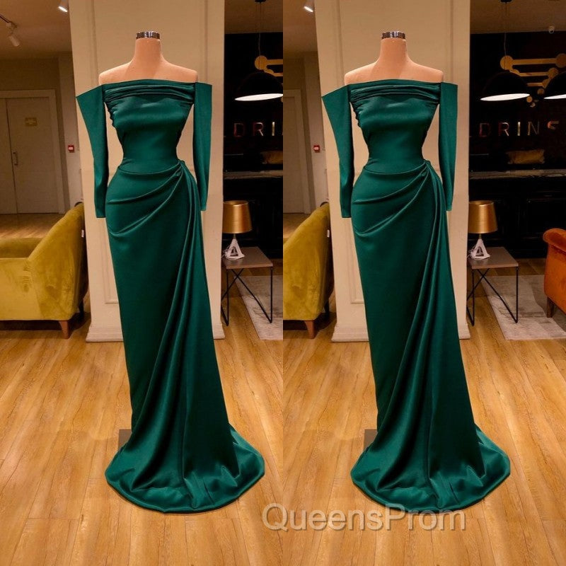 Dark Green Off-the-Shoulder Mermaid Evening Prom Dress Long Evening Gowns Online Secondary image