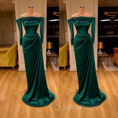 Dark Green Off-the-Shoulder Mermaid Evening Prom Dress Long Evening Gowns Online