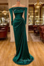 Dark Green Off-the-Shoulder Mermaid Evening Prom Dress Long Evening Gowns Online