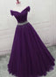 Dark Purple Tulle Long Classy Prom Dress, Beautiful Junior Classy Prom Dress