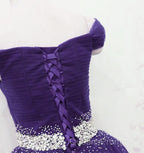 Dark Purple Tulle Long Evening Prom Dress, Beautiful Junior Evening Prom Dress