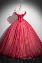 Dark Red Beading Evening Prom Dress With Corset, Off The Shoulder Short Sleeve Floor-Length Party Dress