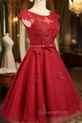 Dark Red New Homecoming Dress , Charming Short Evening Dress