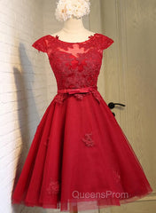 Dark Red New Homecoming Dress , Charming Short Evening Dress