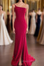 Simply Barbie Pink Mermaid One Shoulder Long Formal Dress
