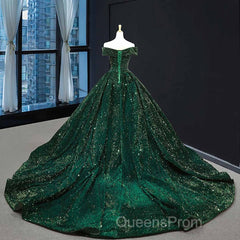 Deep Green Long Quinceanera Dress Sweet 16 Evening Prom Dress Pageant Dress