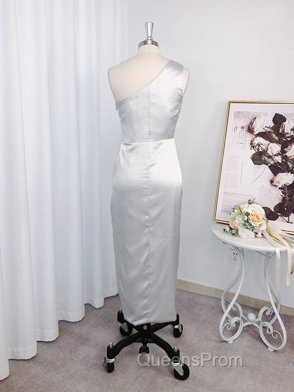Designer Ruffles Sleeveless One Shoulder Asymmetrical Bridesmaid Dress